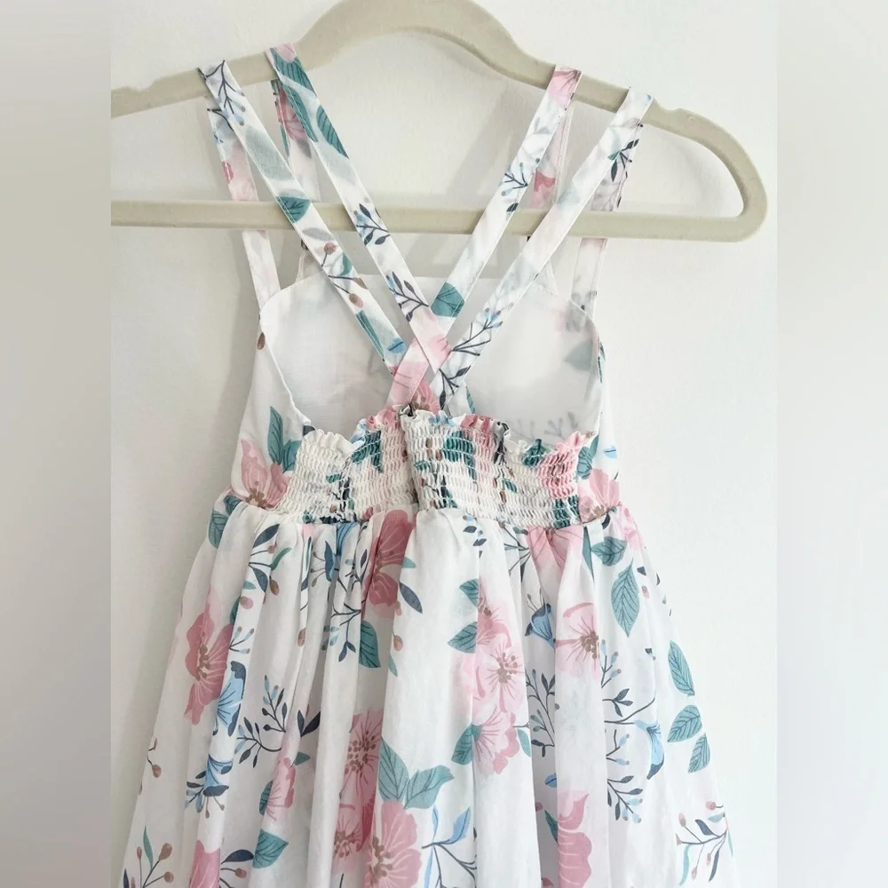 Rachel Zoe White Handkerchief Sundress with Pink & Teal Floral Print | Girls 3T